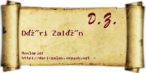 Déri Zalán névjegykártya